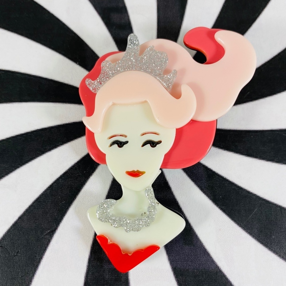 Burlesque beauty laser cut acrylic pin brooch